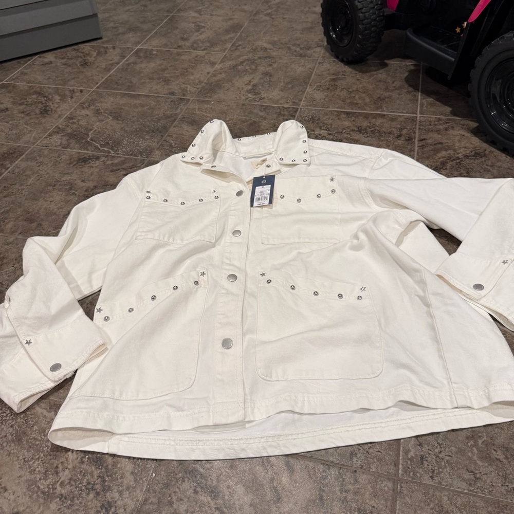 🍟Women's Studded Chore Denim Jacket - Universal Thread